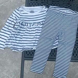 First Impressions Navy and White Striped Set